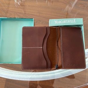 Mens brown passport case compass Margaritaville- NEW